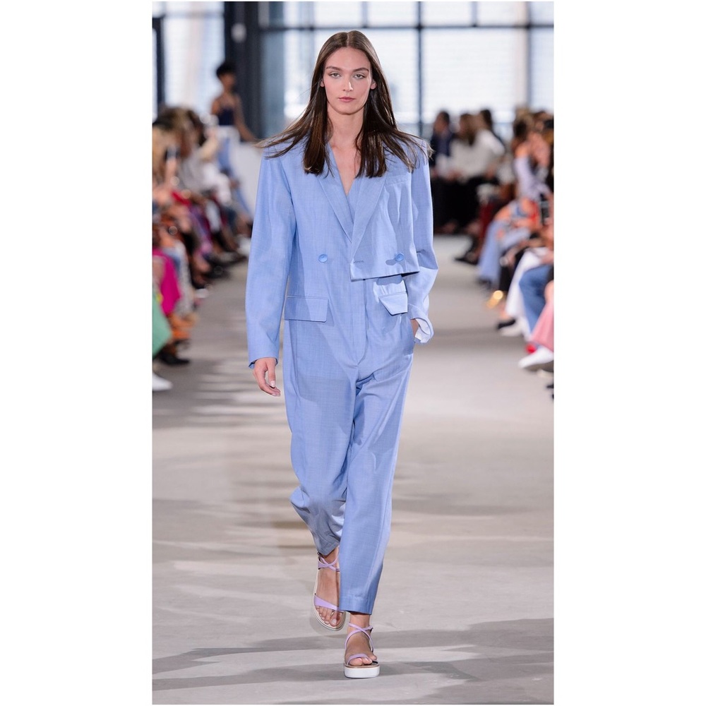 Tibi Rare Tailored Blazer Romper Runway 2018 Blue